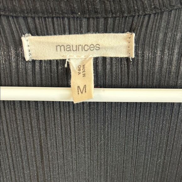 Maurices Black Ribbed Long Sweater Duster - Picture 3 of 5